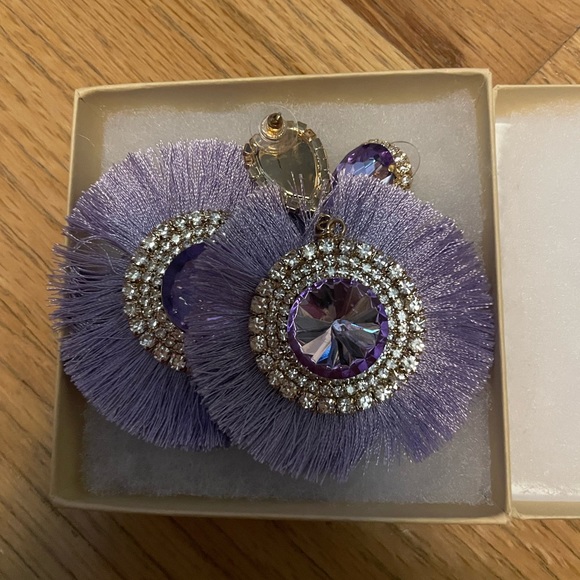 3 FOR 20 ByVinnik Purple Full Circle earrings brand new - Picture 2 of 3